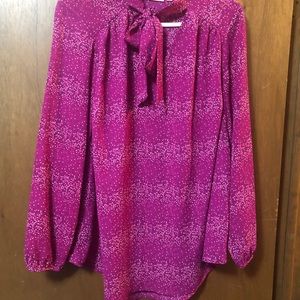 Everi dark pink/purple dress shirt with square confetti type pattern size 0X